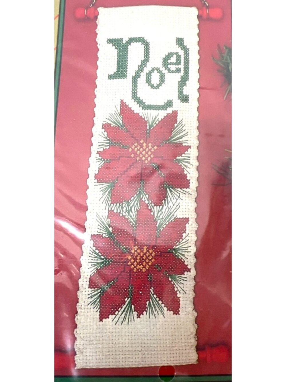 Traditions Holiday Bell Pull Kit Poinsettia Noel Design Embroidery & Needlepoint